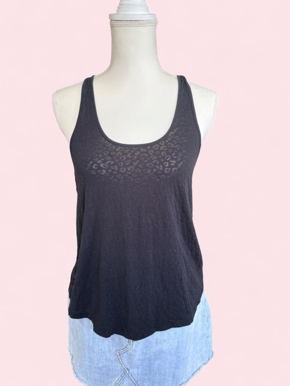 Victoria's Secret Black Leopard Burnout Racerback Tank